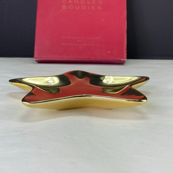 Vintage Avon Candle Bougies Gold Tone Star Plate - Picture 6 of 10